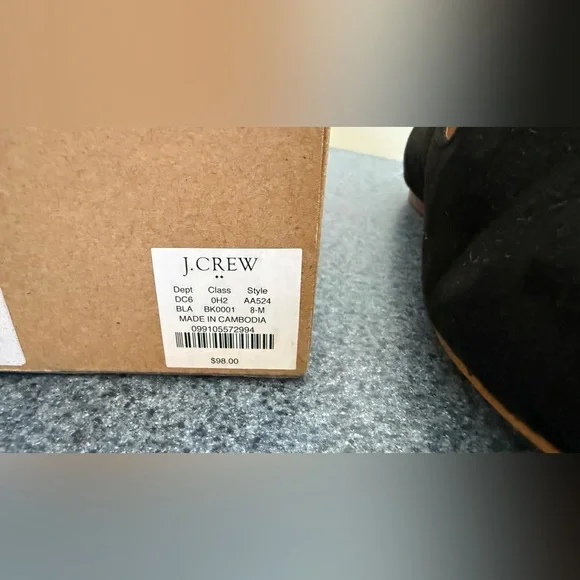 NWT J.Crew Black Suede Women's Smoking Slip On Loafers US 8 - Picture 7 of 9